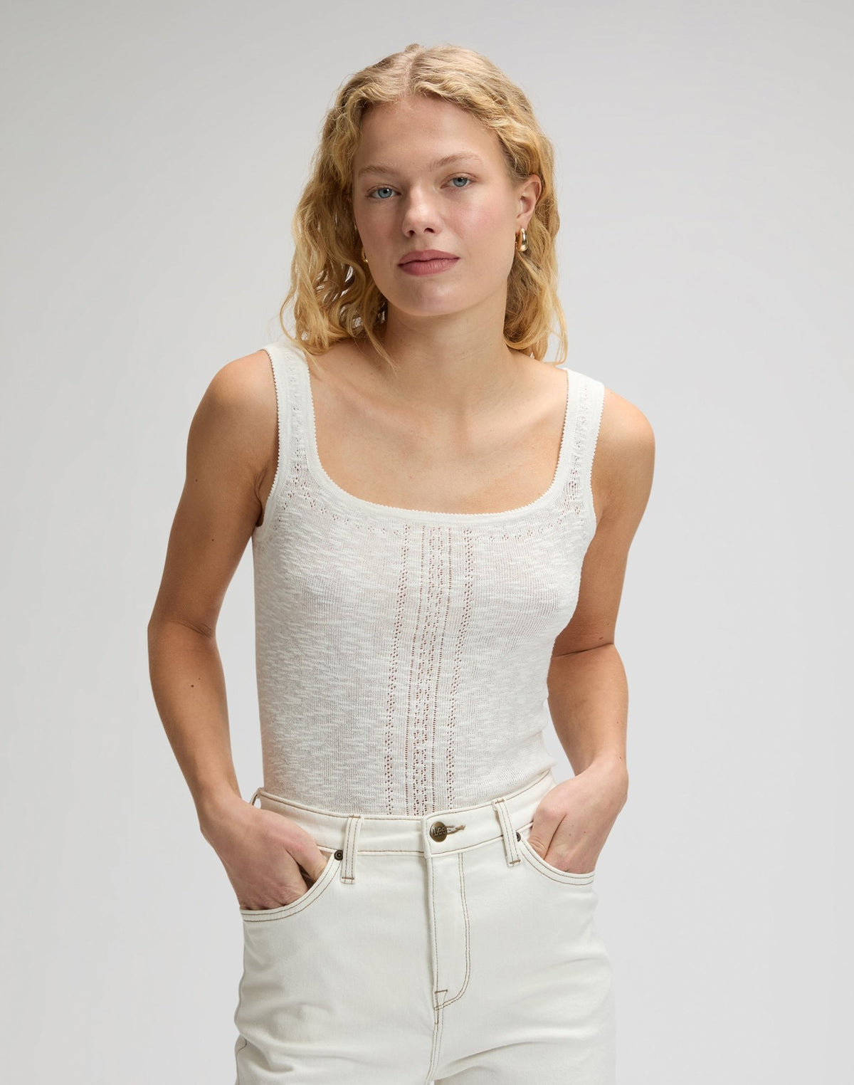 Knitted Tank in Ecru - LEE Schweiz