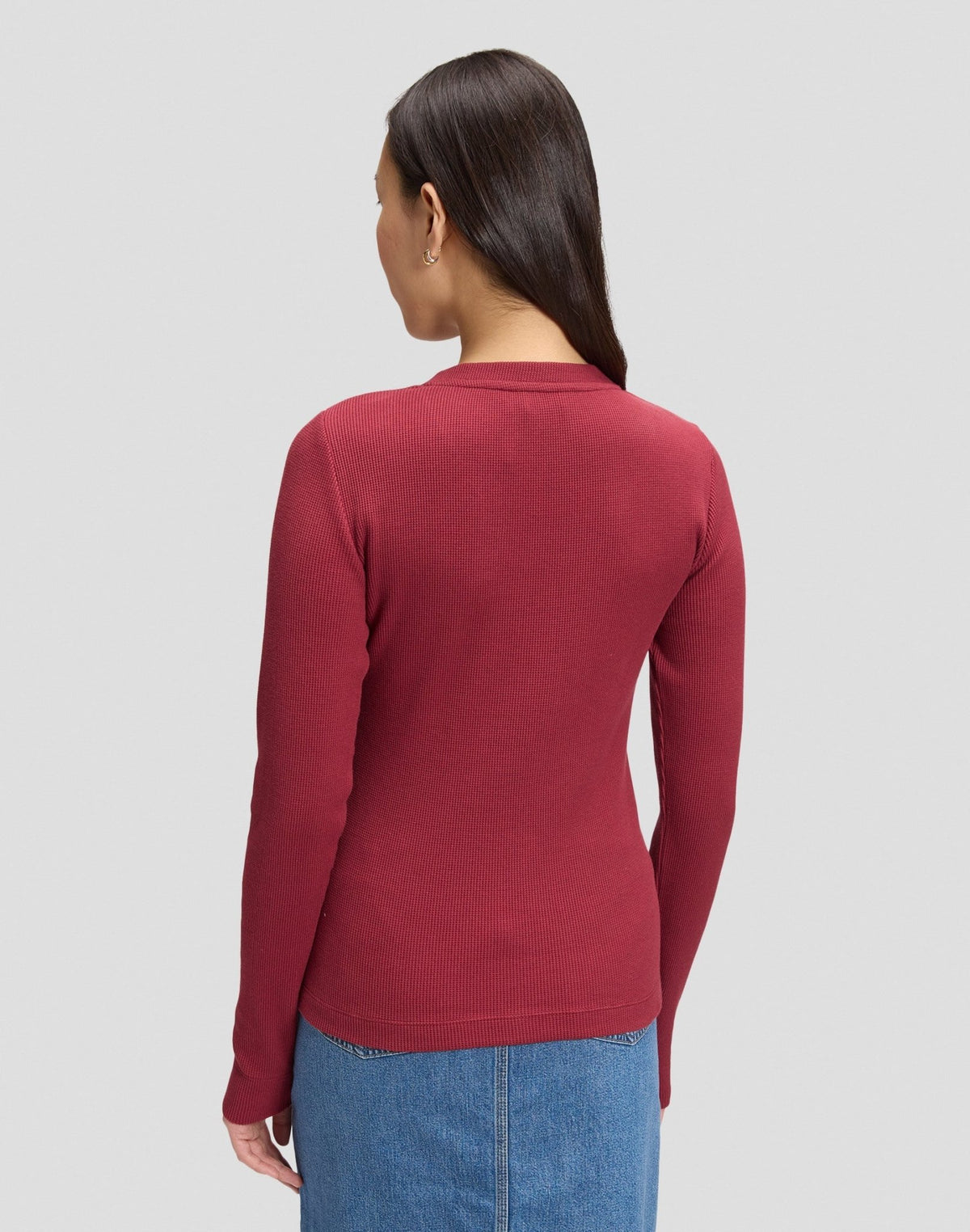 Langarmshirt Waffle Henley in Tibetan Red - LEE Schweiz