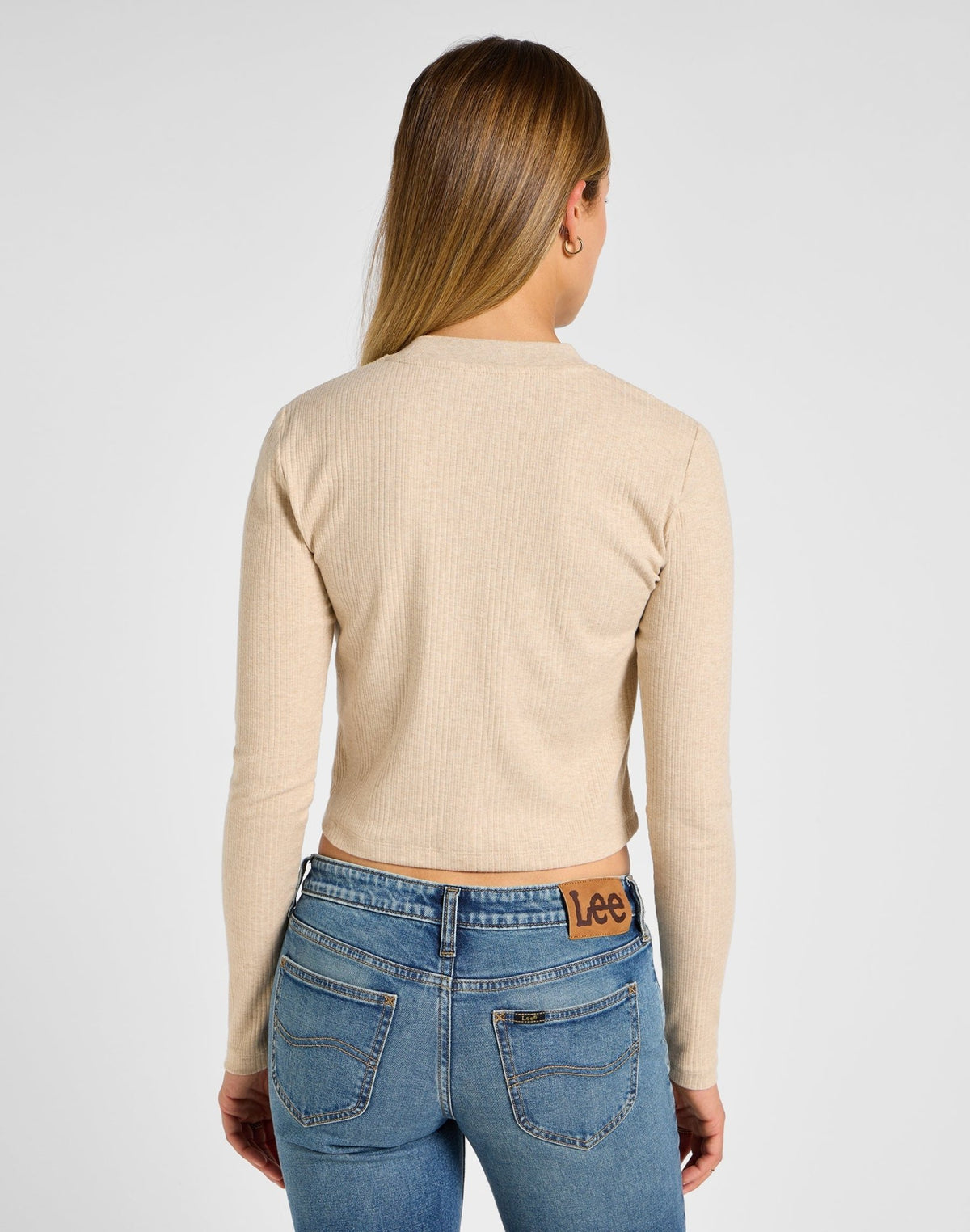 Longsleeves Cropped Rib Tee in Oatmeal - LEE Schweiz