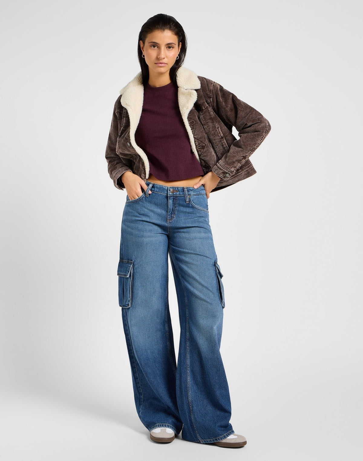 Longsleeves Cropped Rib Tee in Velvet Beet - LEE Schweiz