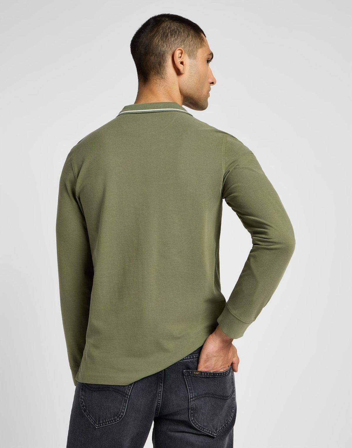 Longsleeves Pique Polo in Mercantile Green - LEE Schweiz