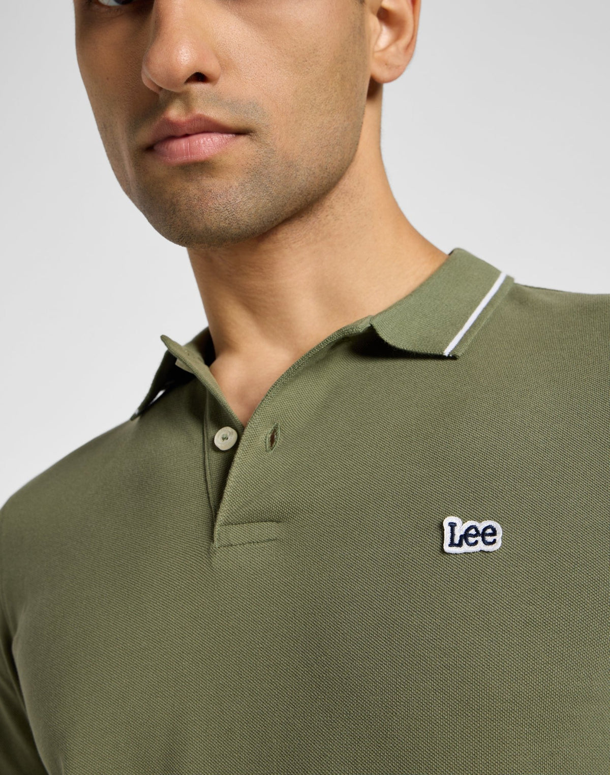 Longsleeves Pique Polo in Mercantile Green - LEE Schweiz