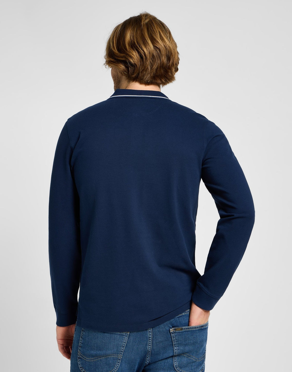 Longsleeves Pique Polo in Mood Indigo - LEE Schweiz