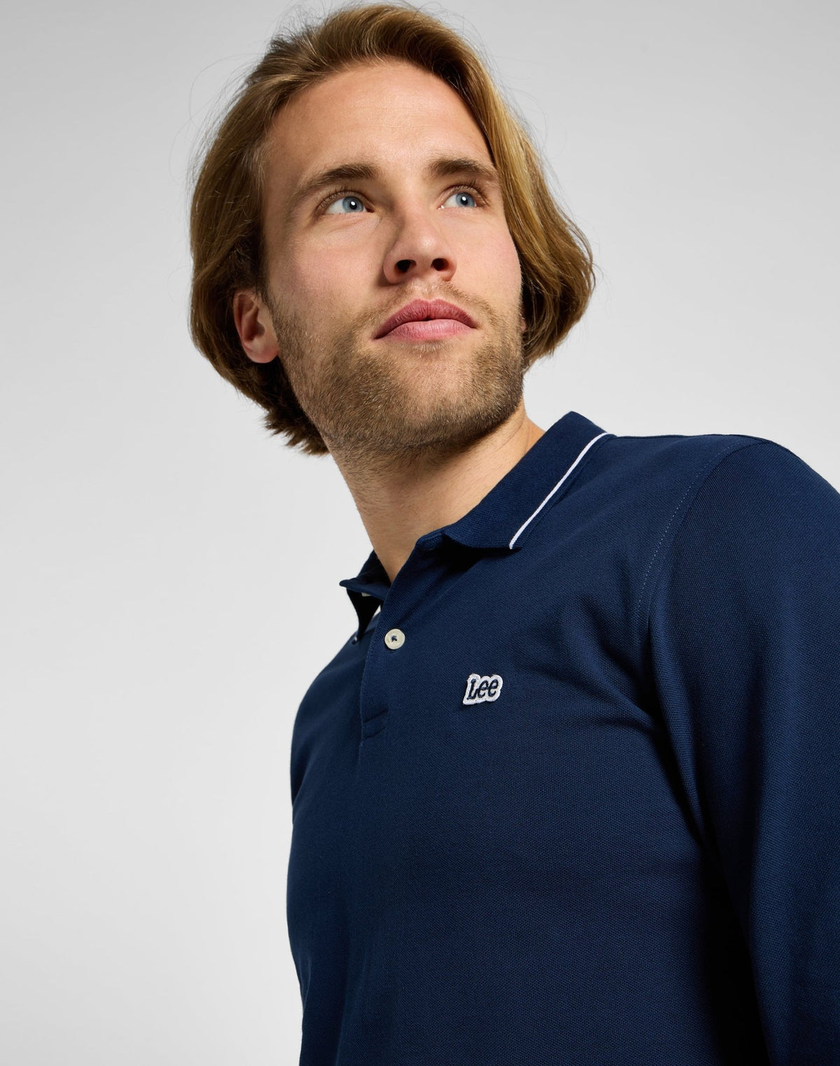 Longsleeves Pique Polo in Mood Indigo - LEE Schweiz