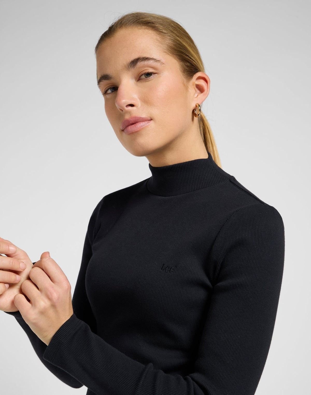 Mock Neck in Black - LEE Schweiz