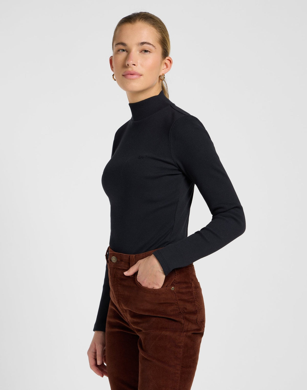 Mock Neck in Black - LEE Schweiz
