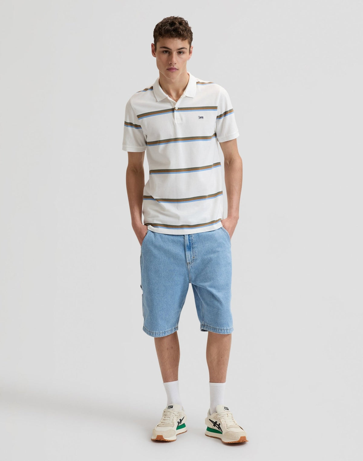 Pique Polo in Halogen Safari Stripe - LEE Schweiz