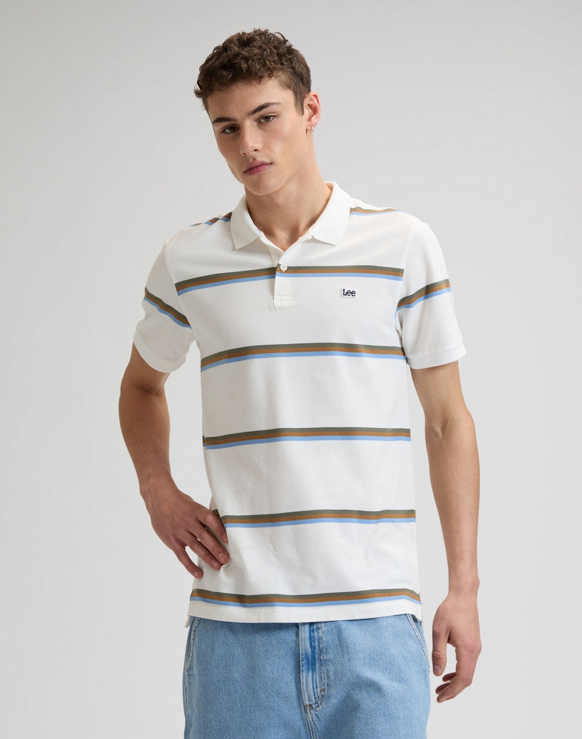 Pique Polo in Halogen Safari Stripe - LEE Schweiz