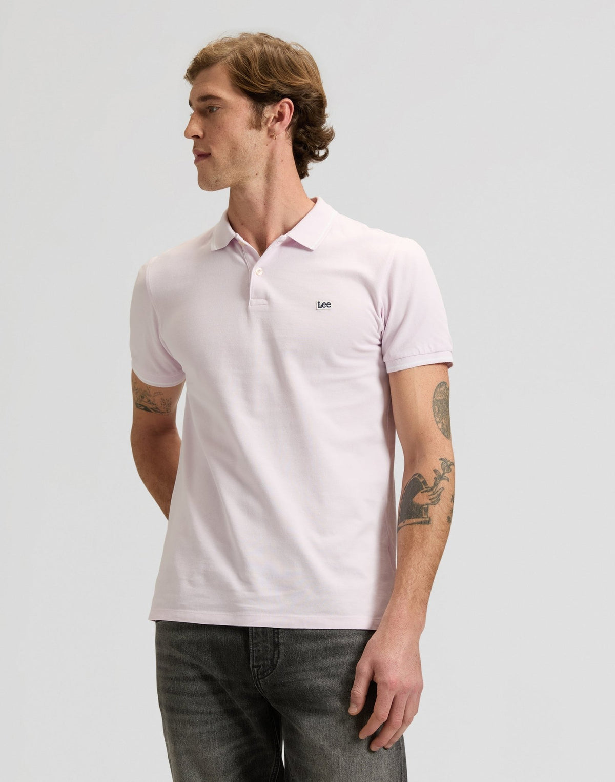 Pique Polo in Light Icy Pink - LEE Schweiz