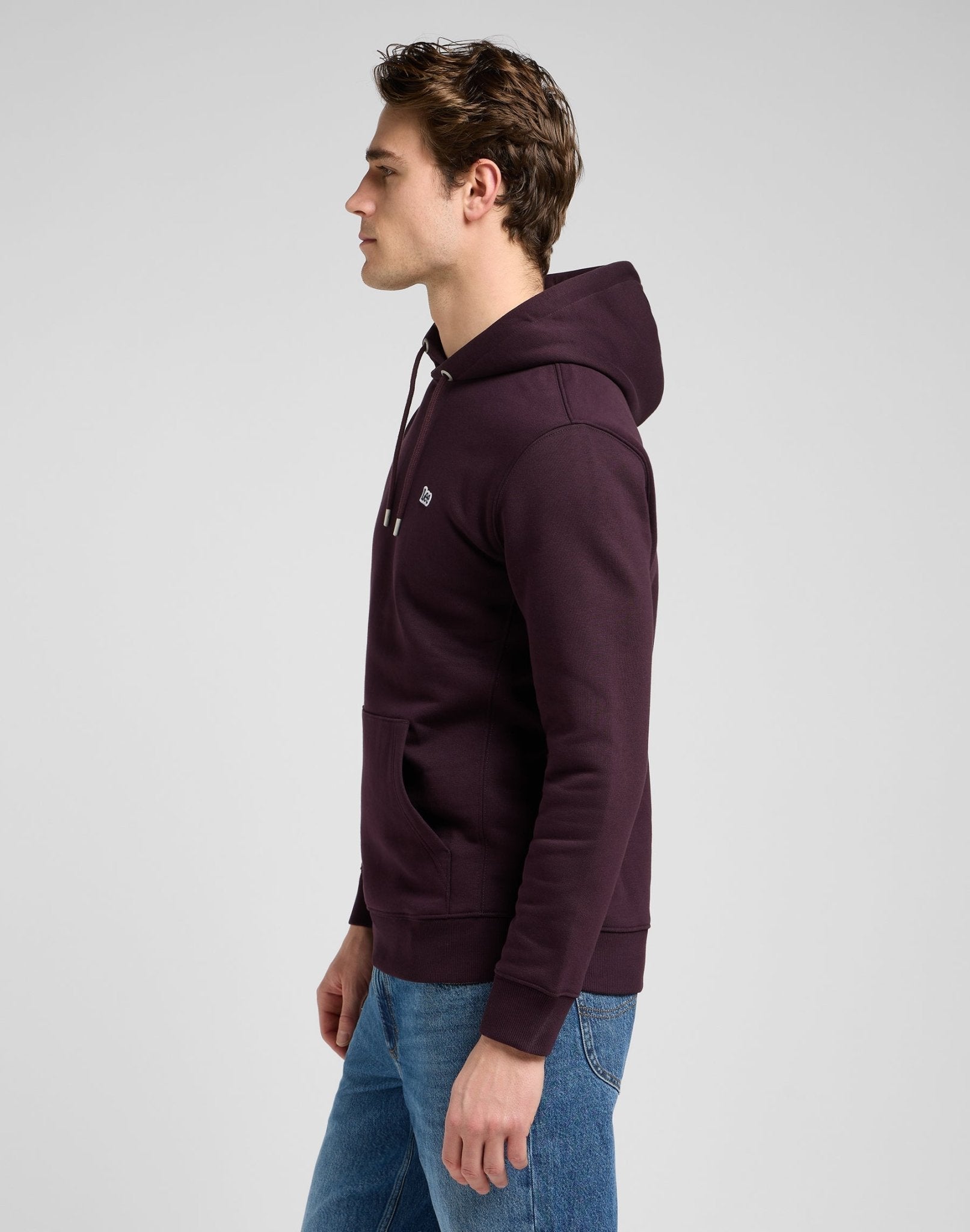 Plain Hoodie in Deep Wine