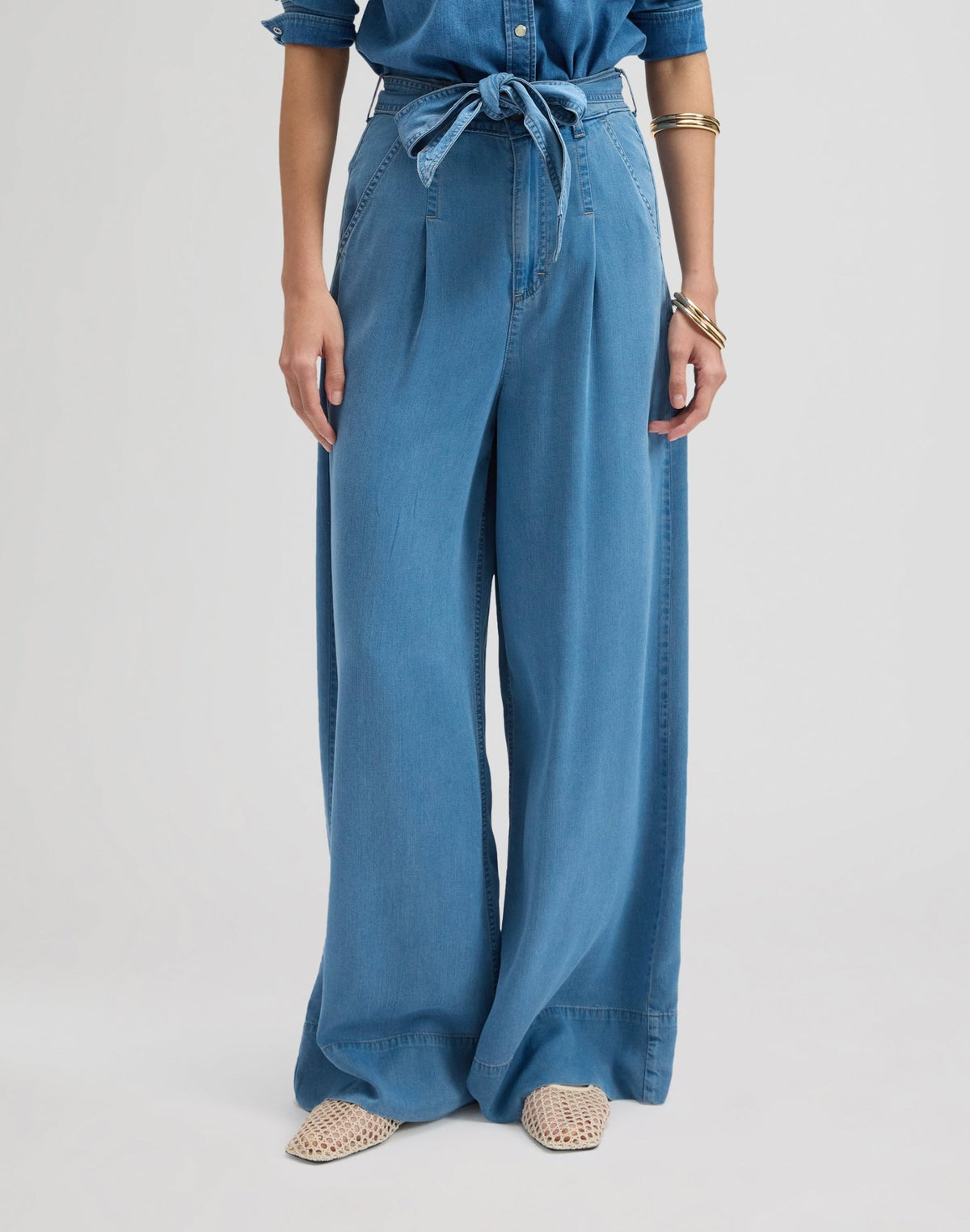 Pleated Wide Leg in Ice Storm - LEE Schweiz