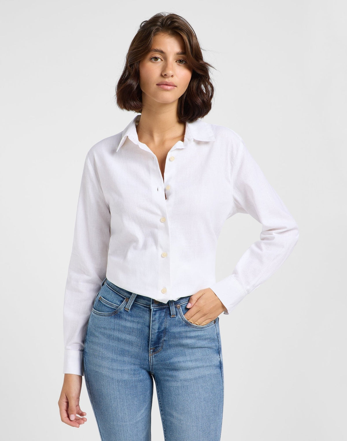 Pocketless Shirt in Bright White - LEE Schweiz