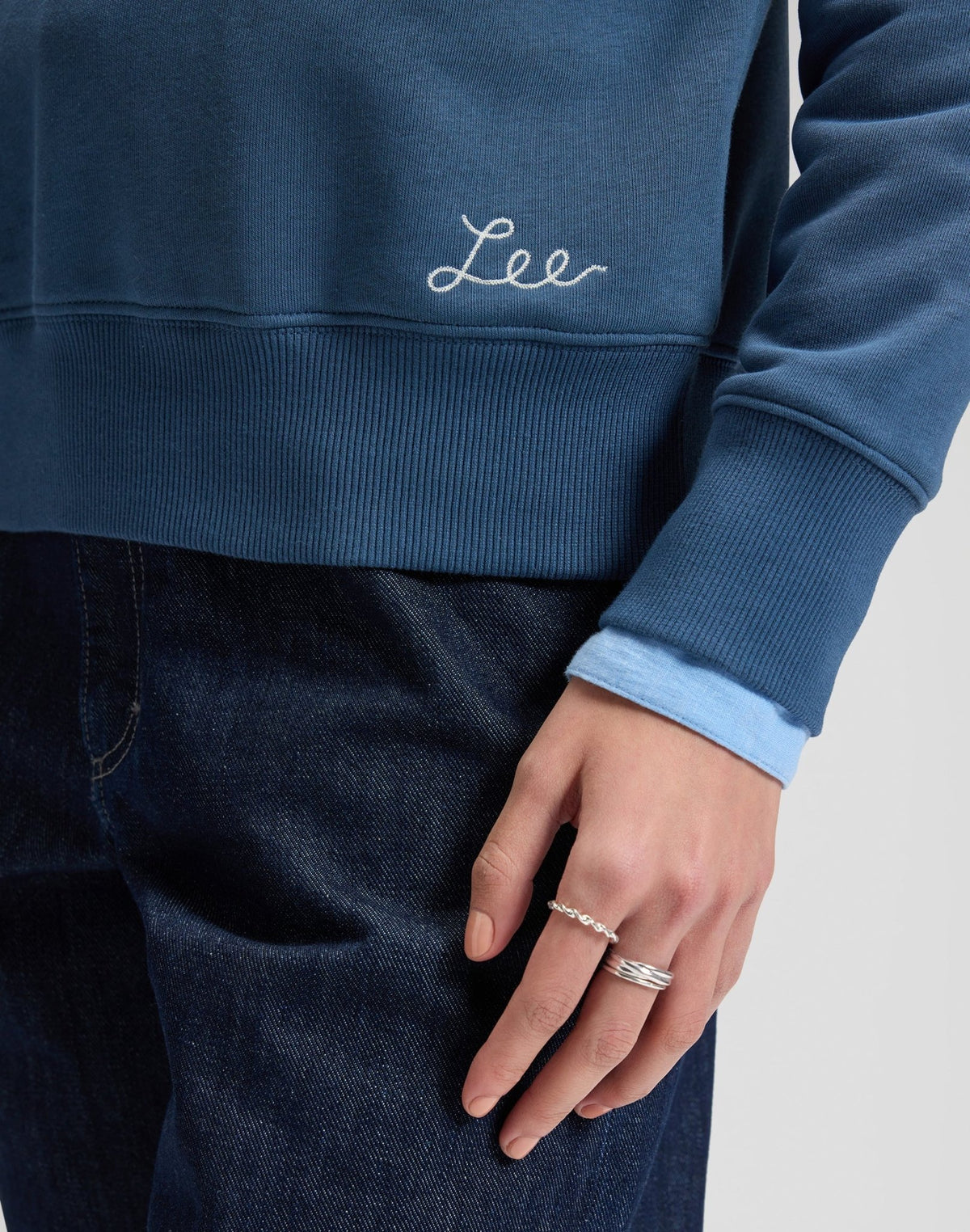 Raglan Crew Sweatshirt in Academy Blue - LEE Schweiz