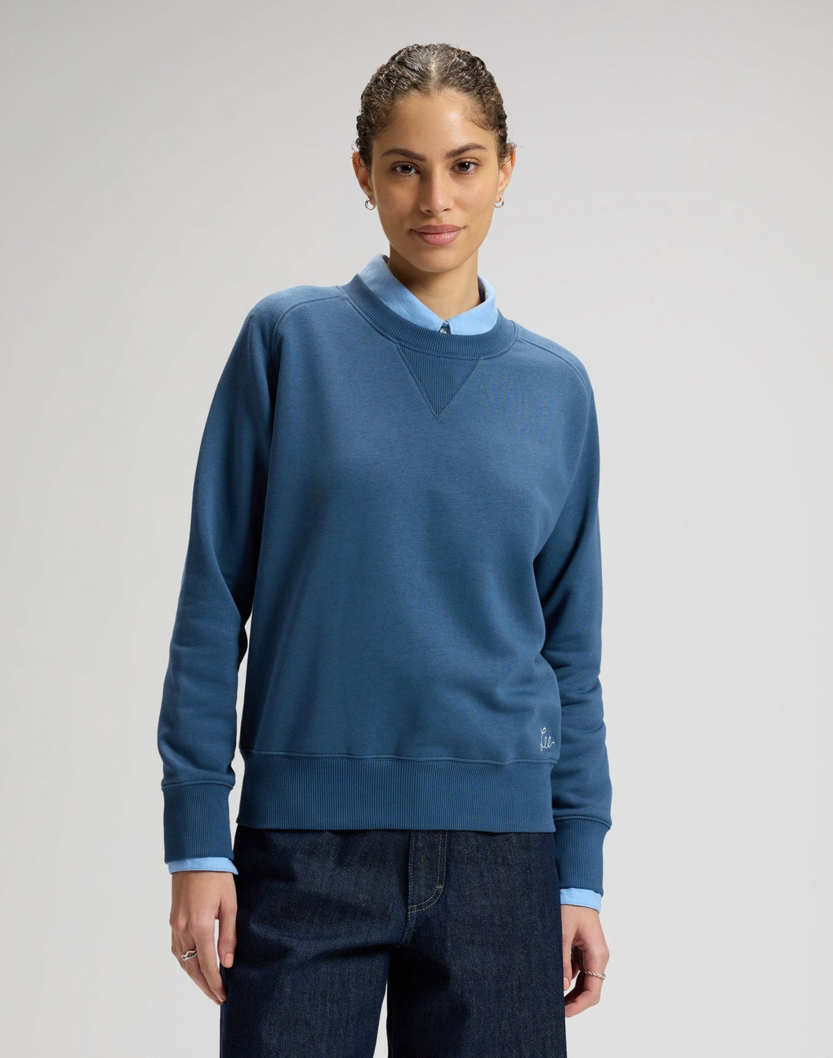 Raglan Crew Sweatshirt in Academy Blue - LEE Schweiz