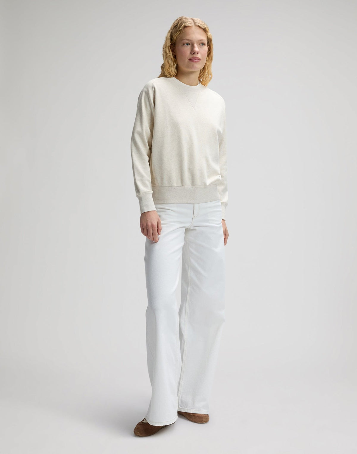 Raglan Crew Sweatshirt in Ecru Heather - LEE Schweiz