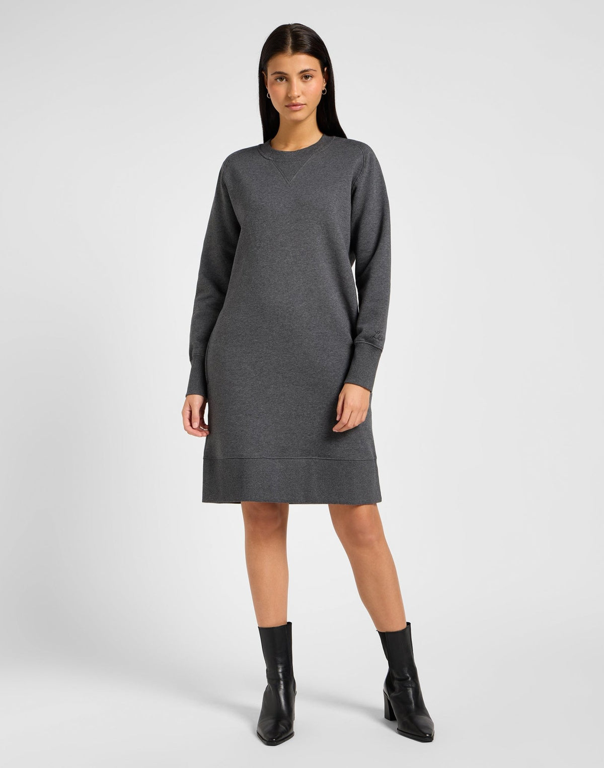 Raglan Sweatshirt Dress in Charcoal Heather - LEE Schweiz