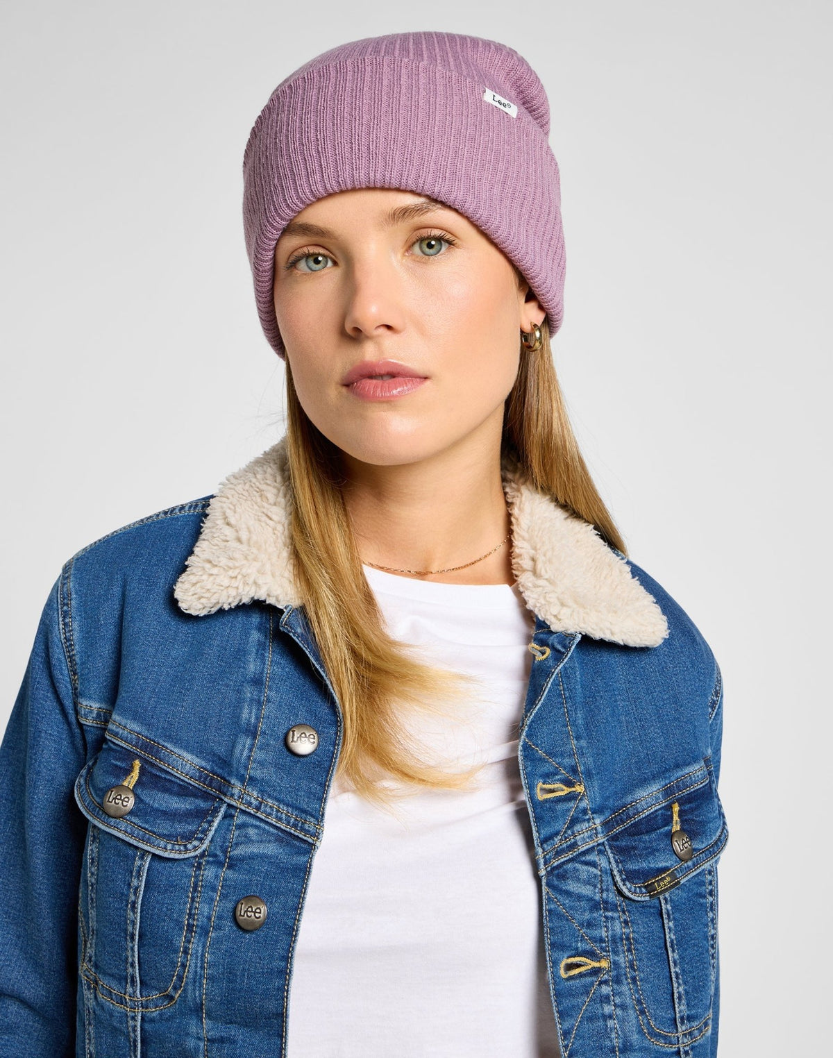 Ribbed Beanie in Pretty Plum - LEE Schweiz