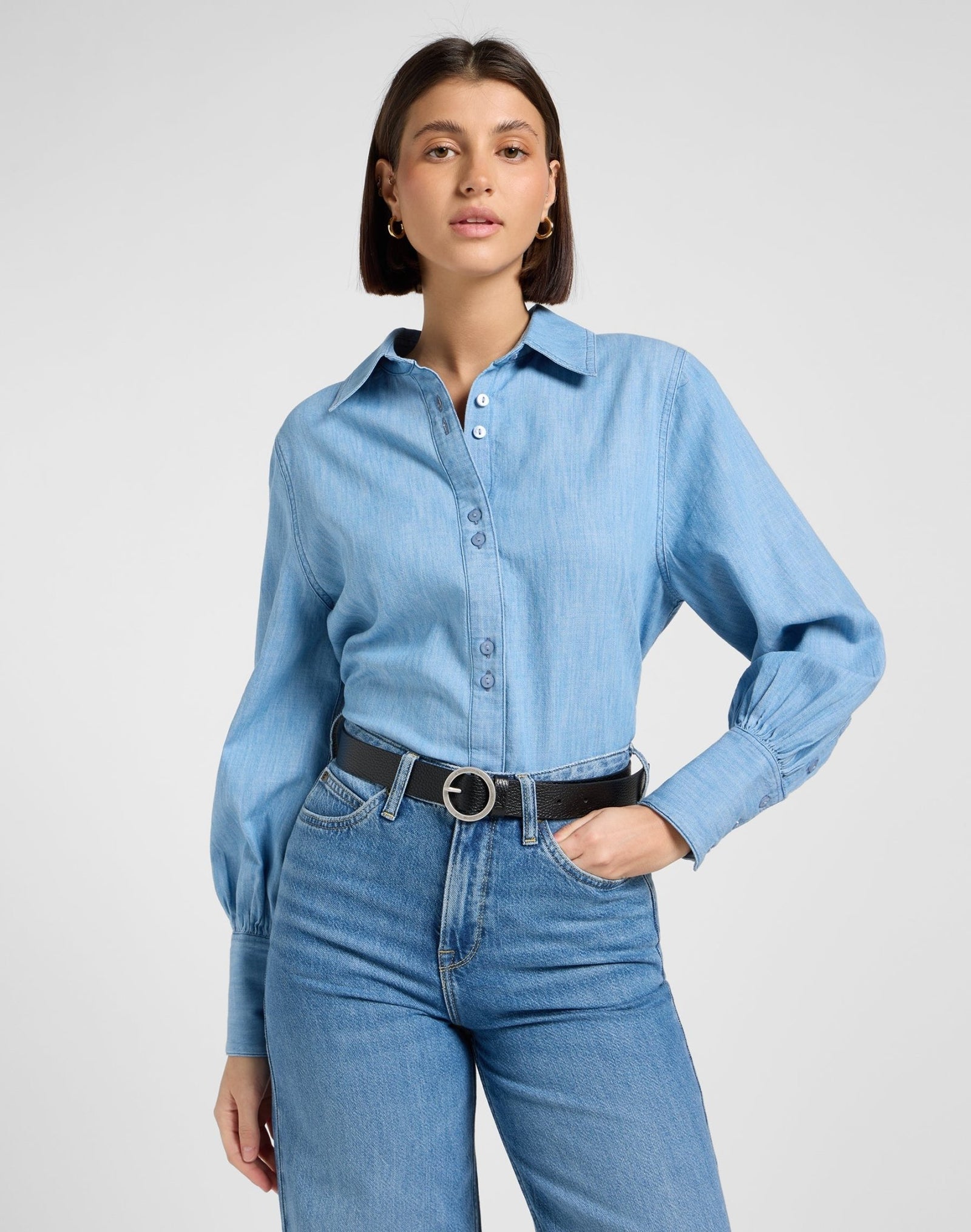 Round Buckle Belt in Black - LEE Schweiz