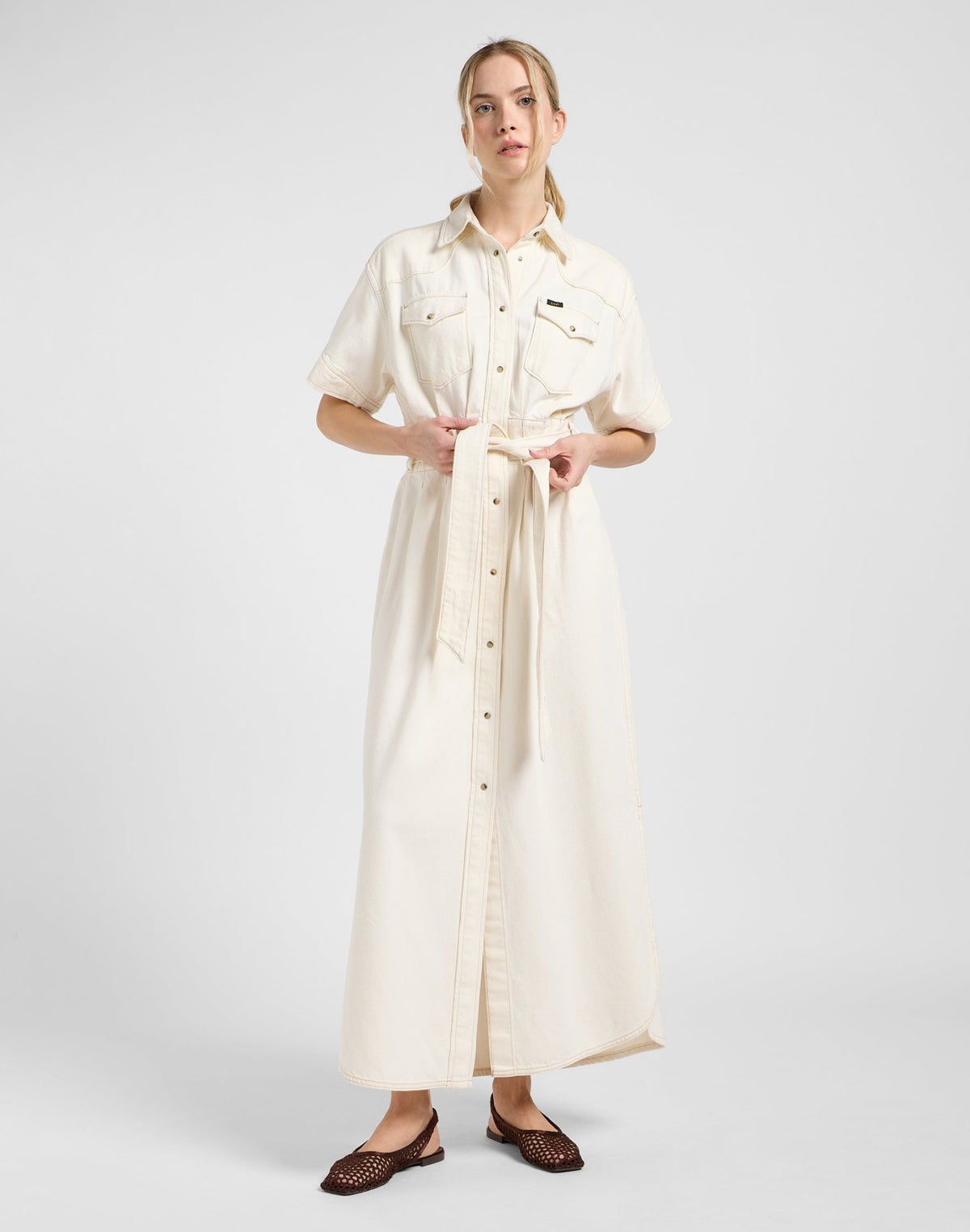 Ss Maxi Western Dress in Ecru - LEE Schweiz