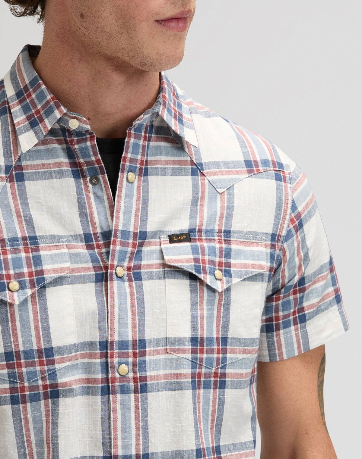 Ss Western Shirt in Academy Blue Plaid - LEE Schweiz