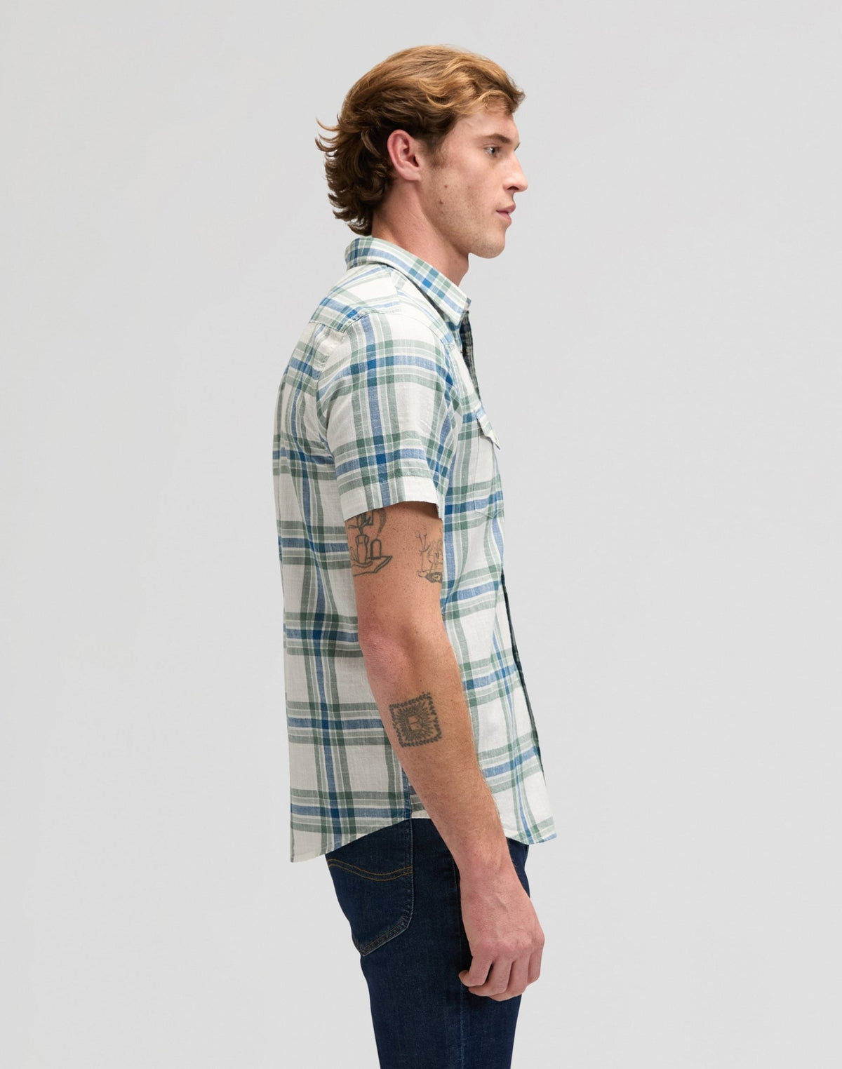 Ss Western Shirt in Desert Sage Plaid - LEE Schweiz