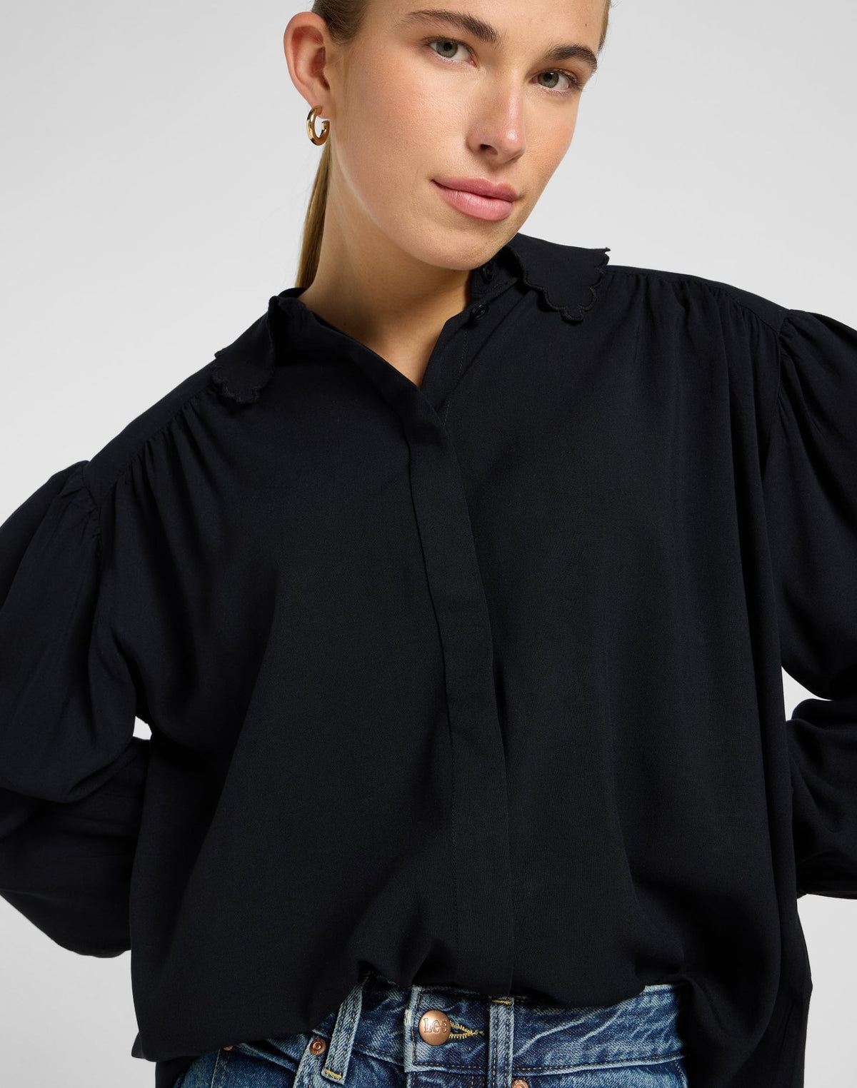 Statement Collar Shirt in Unionall Black - LEE Schweiz