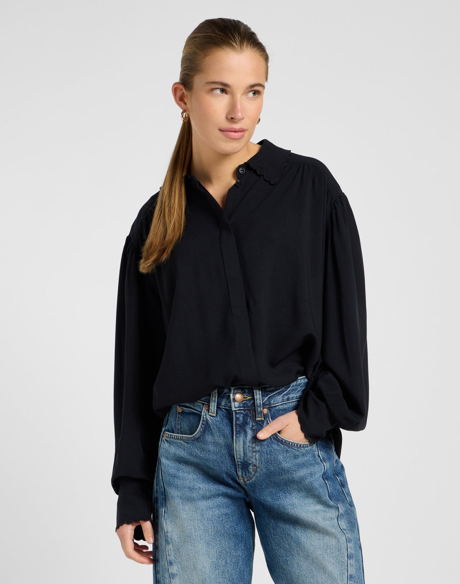 Statement Collar Shirt in Unionall Black - LEE Schweiz