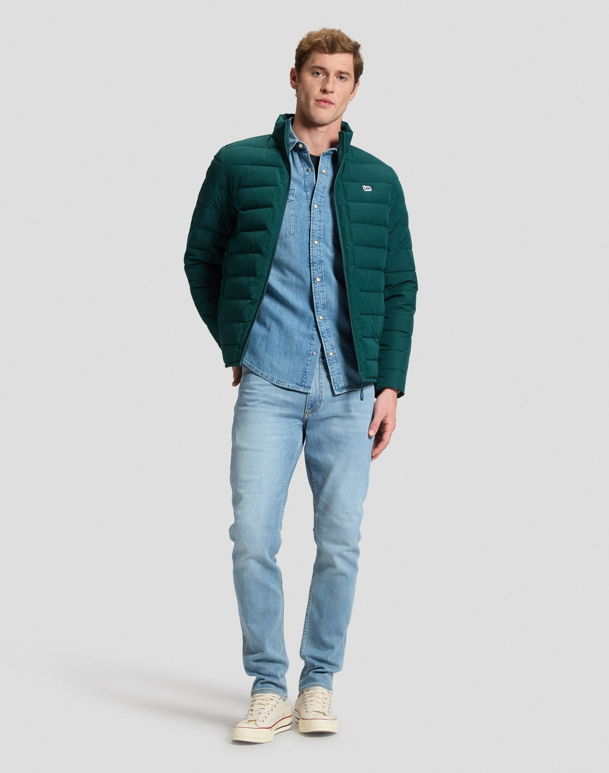 Steppjacke Stand Collar Puffer in Ponderosa Pine - LEE Schweiz