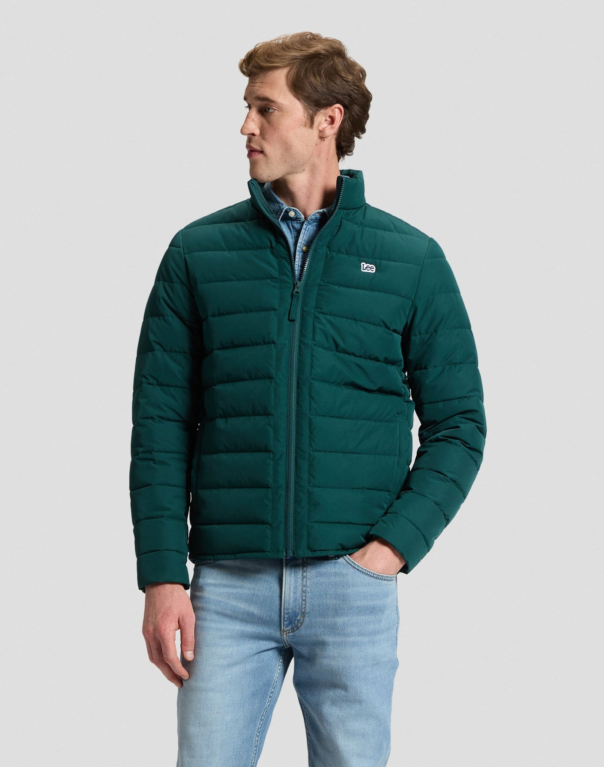 Steppjacke Stand Collar Puffer in Ponderosa Pine - LEE Schweiz