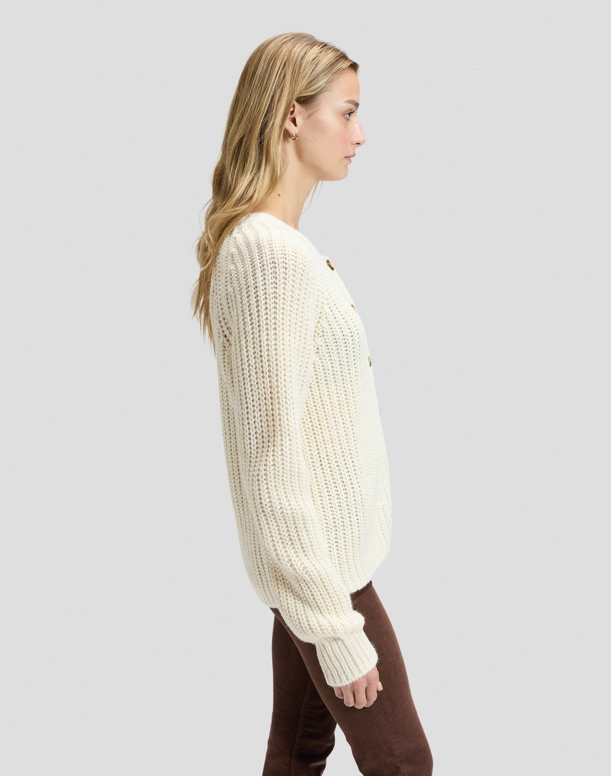 Strickjacke Chunky in Ecru - LEE Schweiz