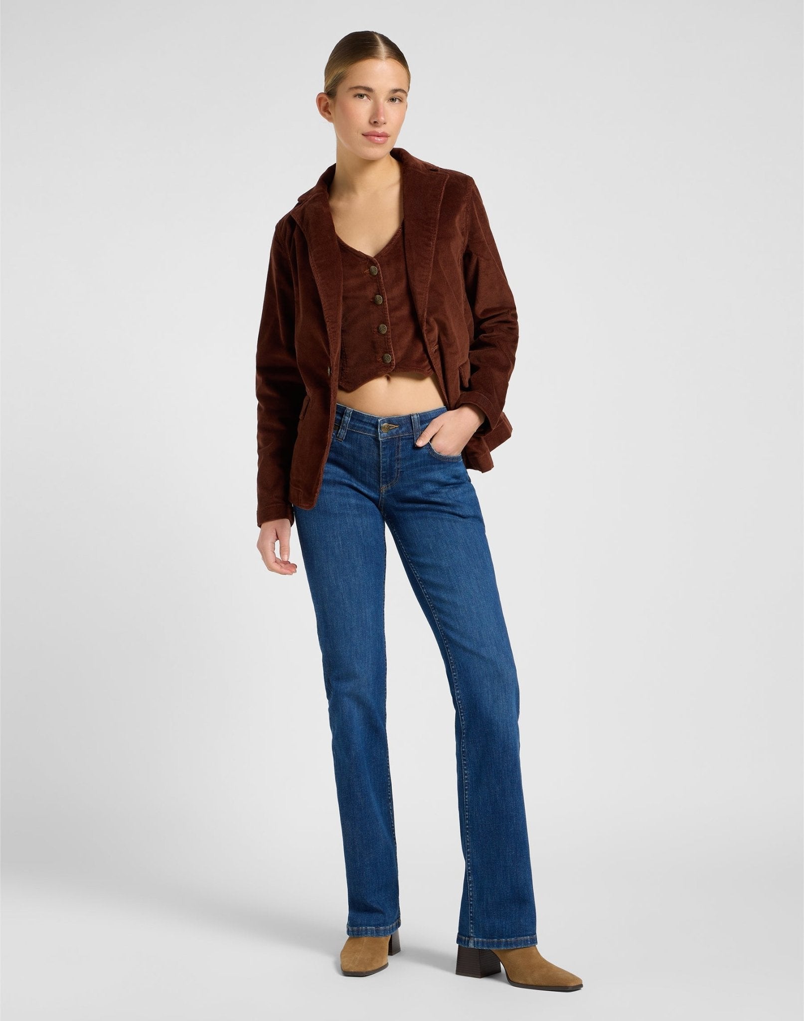 Structured Blazer in Luxe Brown - LEE Schweiz