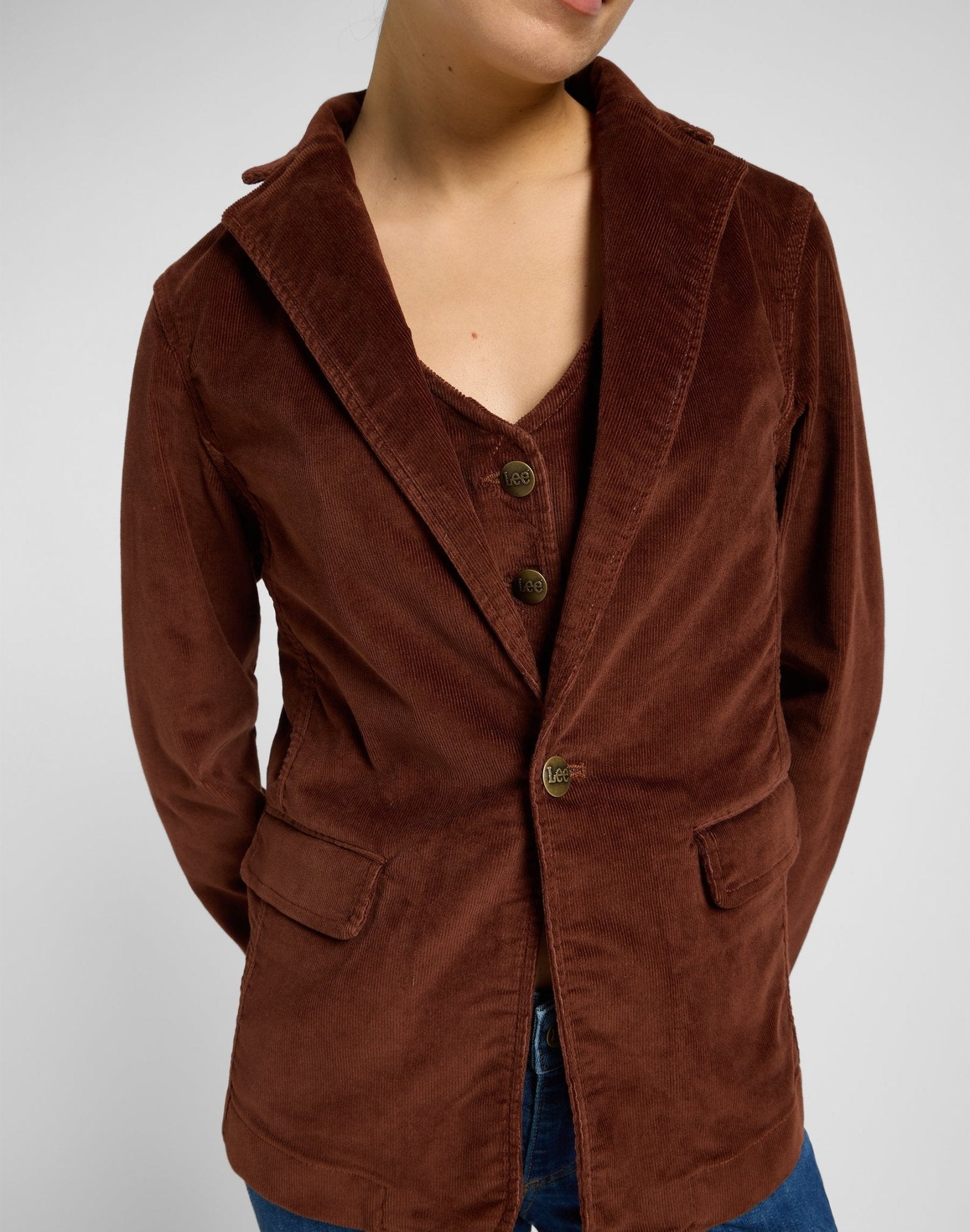 Structured Blazer in Luxe Brown - LEE Schweiz