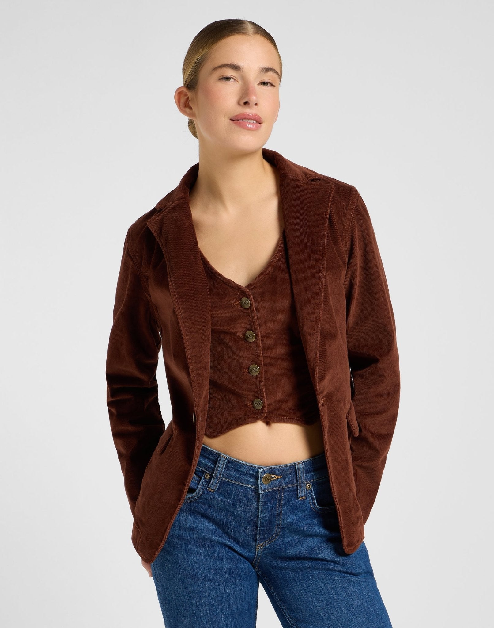 Structured Blazer in Luxe Brown - LEE Schweiz