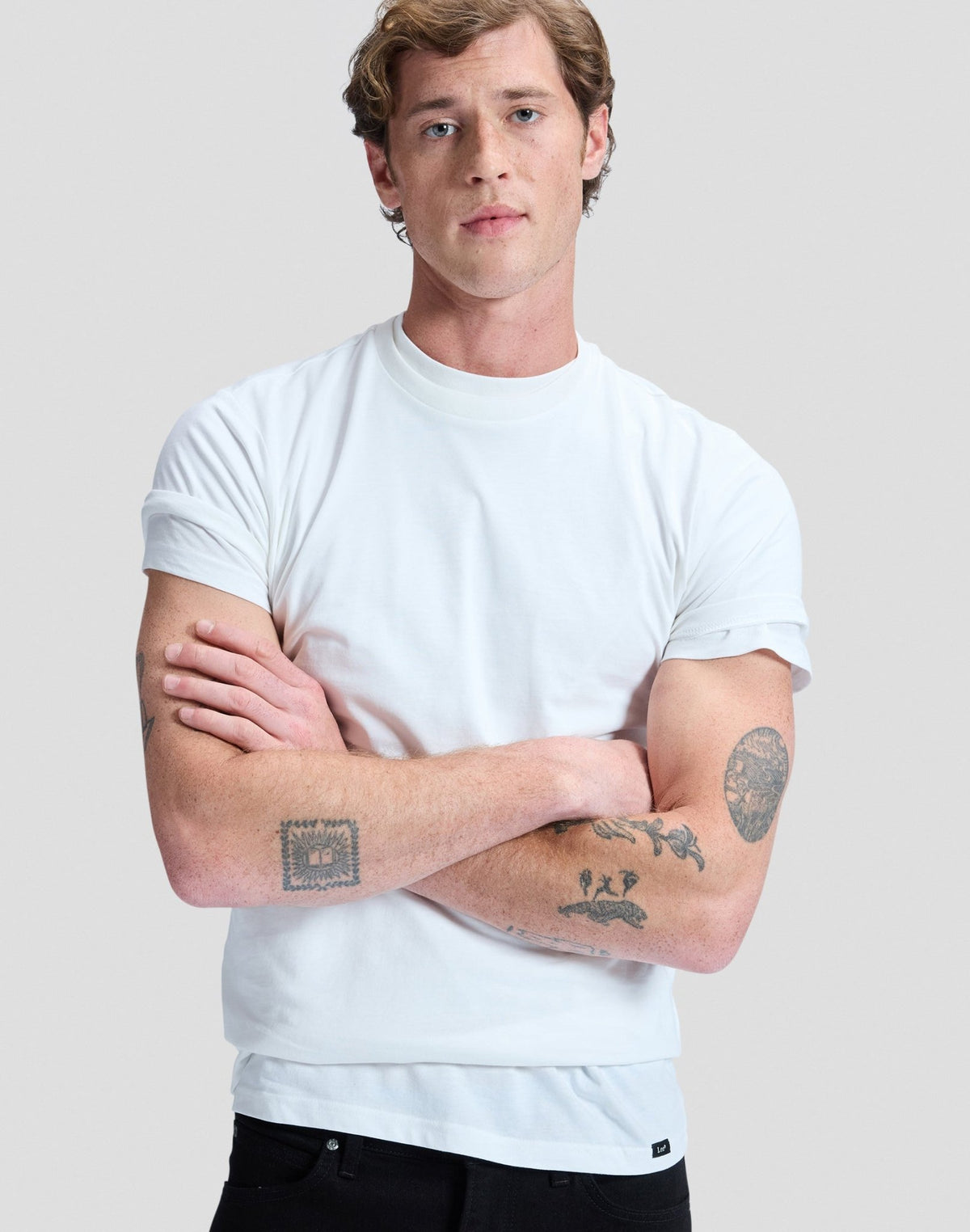 Twin Pack Crew in White - LEE Schweiz