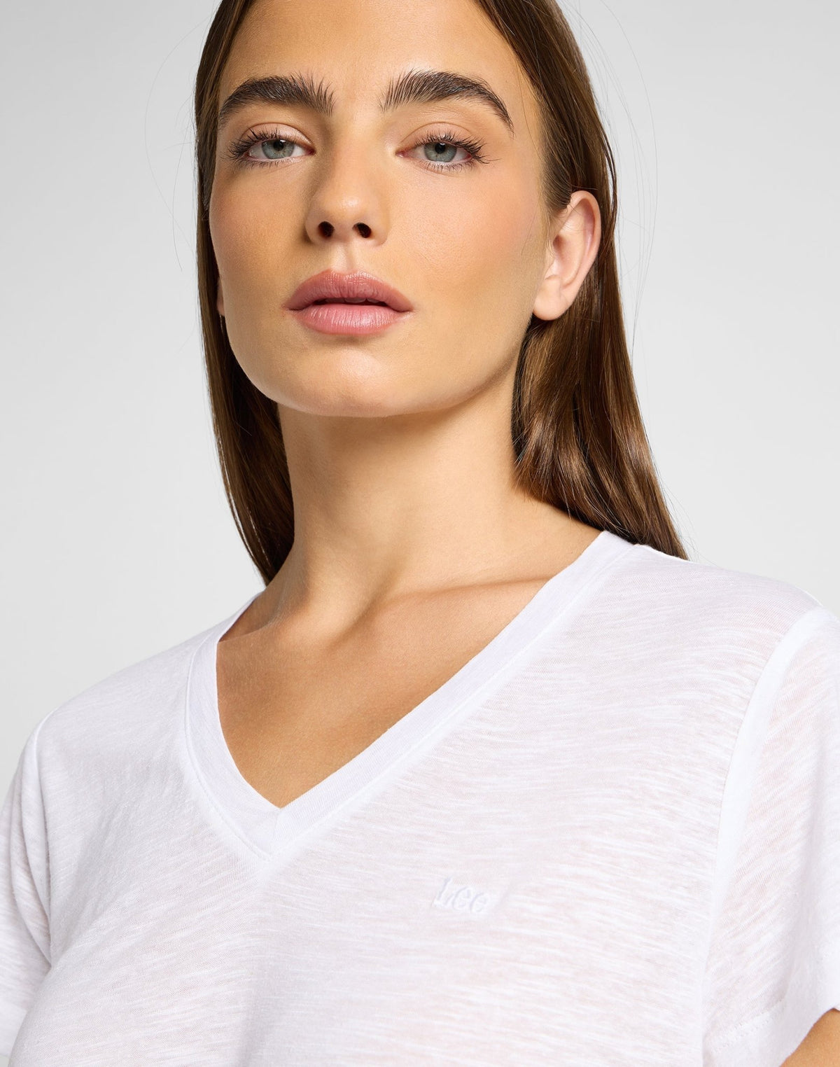 V Neck Tee in Bright White - LEE Schweiz