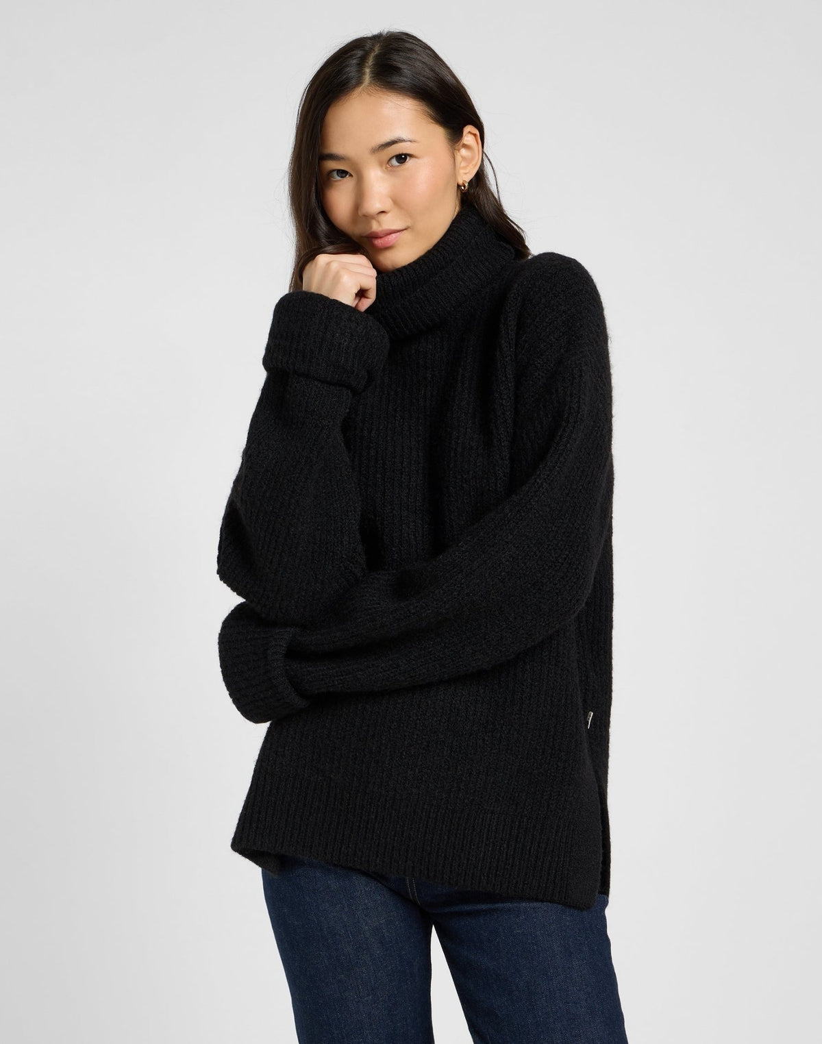 Wide Cuff Turtle Neck in Unionall Black - LEE Schweiz