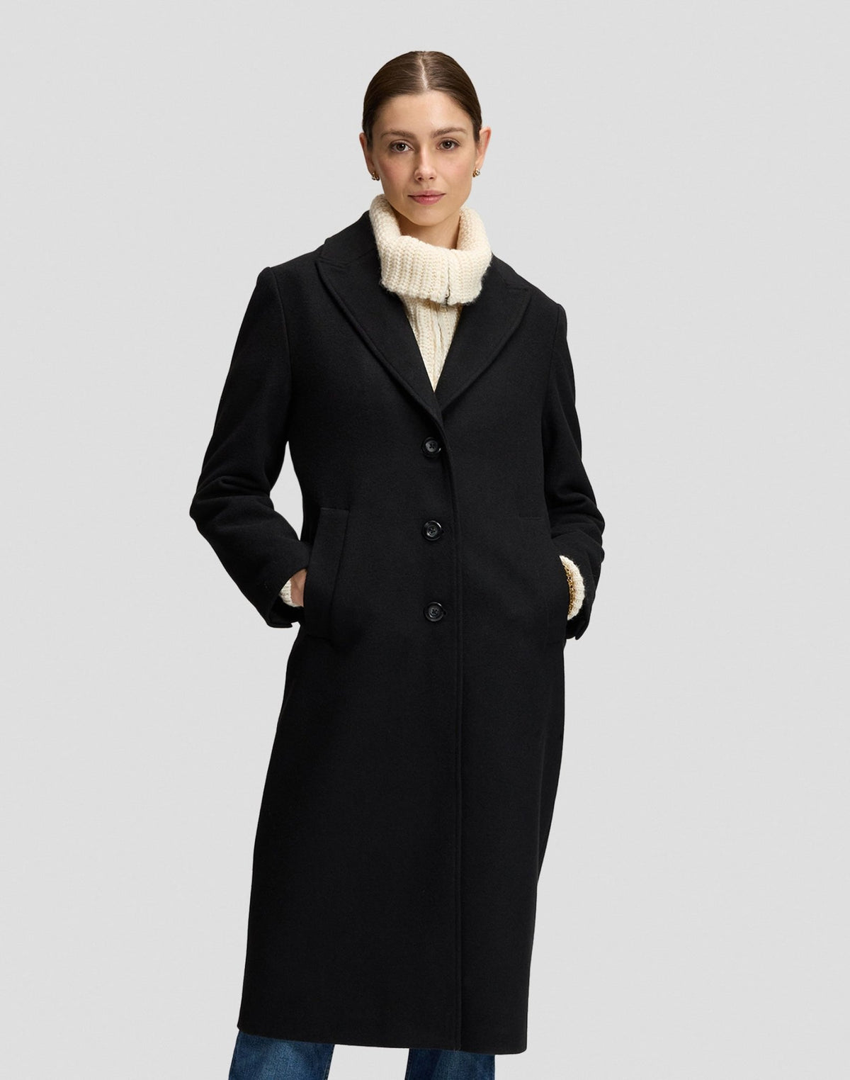Wintermantel Long Wool in Black - LEE Schweiz