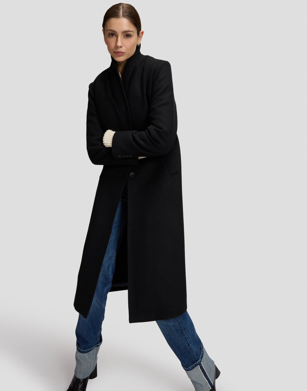 Wintermantel Long Wool in Black - LEE Schweiz