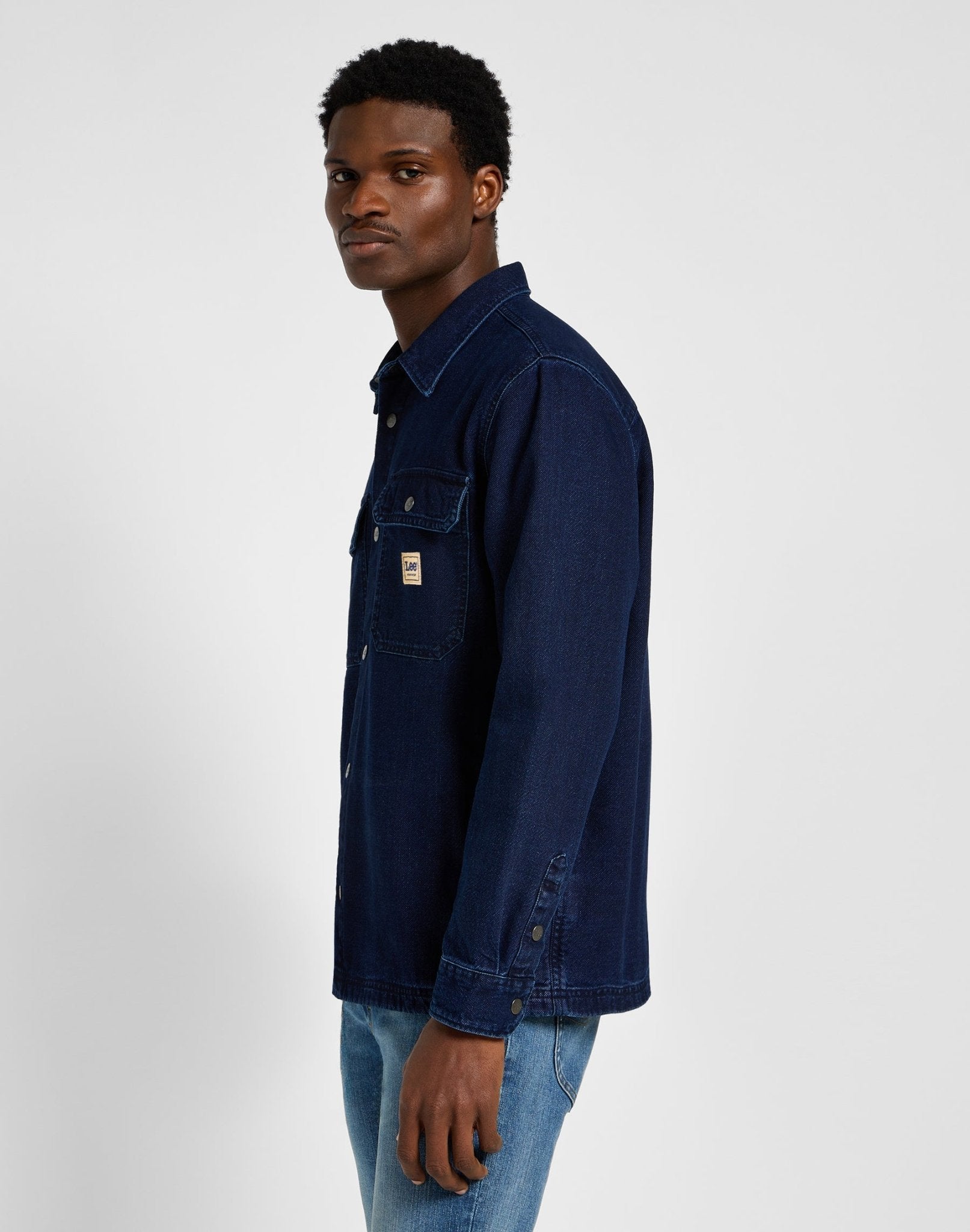 Workwear Overshirt in Medium Worn Wash