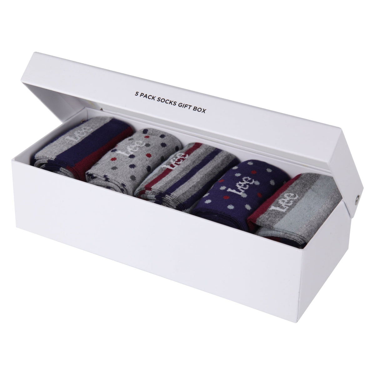5 Pack Giftbox Socks Leopold in Grey Marl - LEE Schweiz