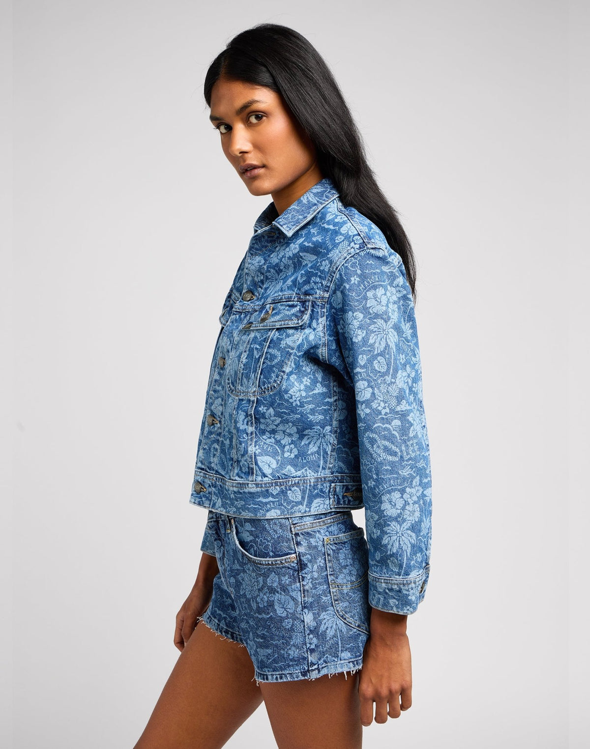 Cropped Rider Jacket in Tropical Denim - LEE Schweiz