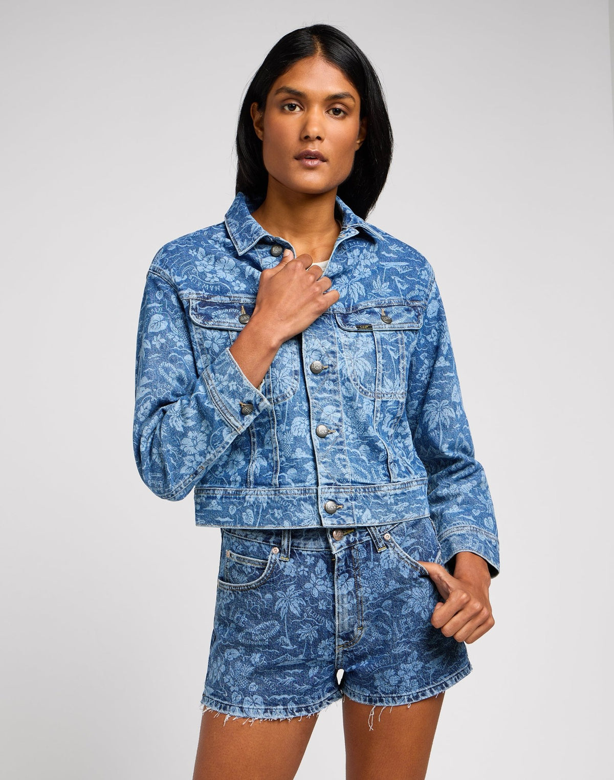 Cropped Rider Jacket in Tropical Denim - LEE Schweiz