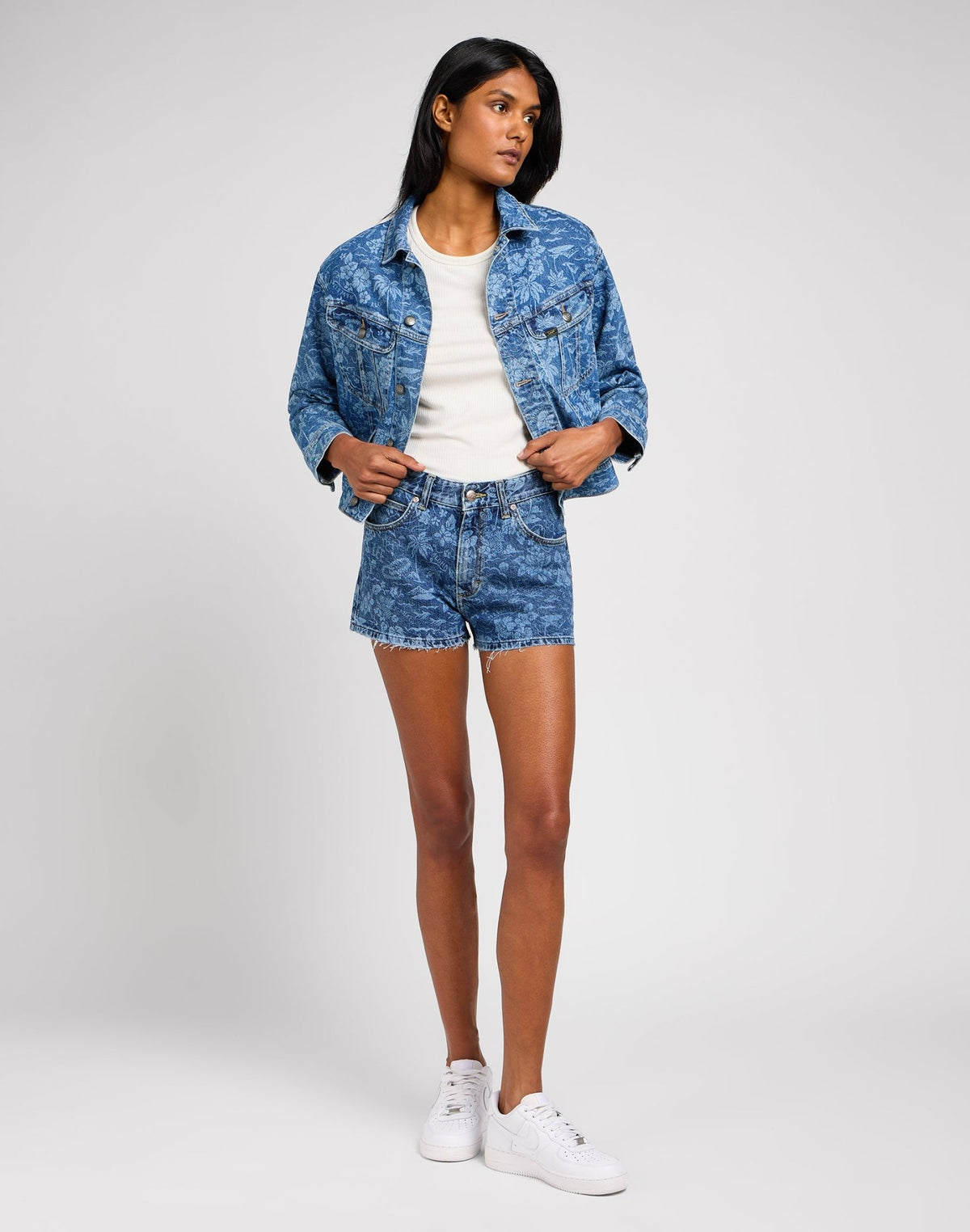 Cropped Rider Jacket in Tropical Denim - LEE Schweiz