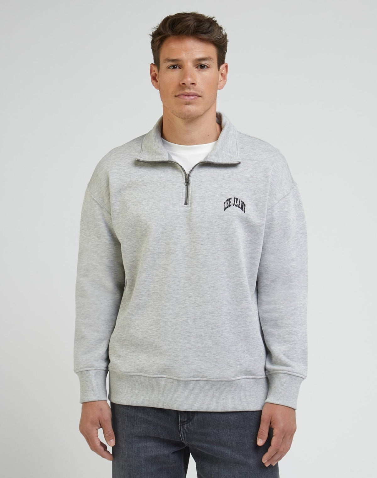 Half Zip Sweatshirt in Sharp Grey Mele - LEE Schweiz