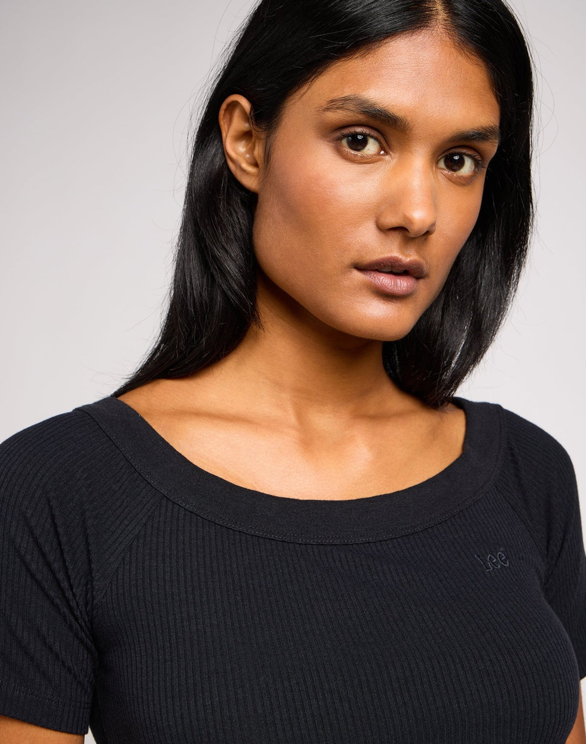 Off The Shoulder Rib in Unionall Blk - LEE Schweiz