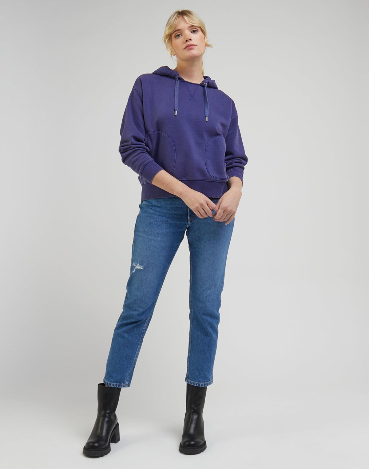 Relaxed Hoodie in Blueberry - LEE Schweiz